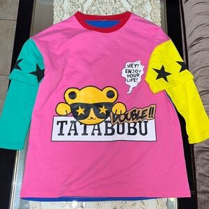 Long-sleeved colour block shirt